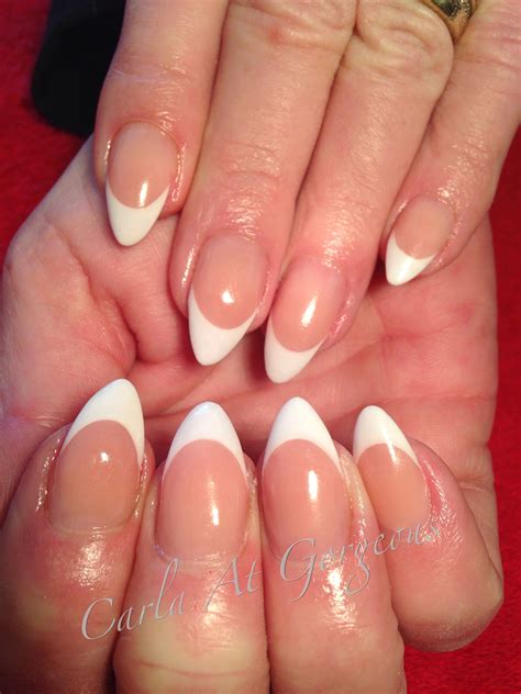 On the higher end of the budget will be artificial nail applications such as dip powder nails and acrylics. . Almond french tip nails